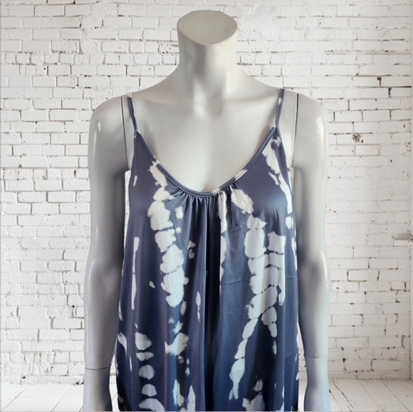 Tie Dye V-neck Rompers for Women,Spaghetti Strap, plus size 2X - Picture 2 of 8